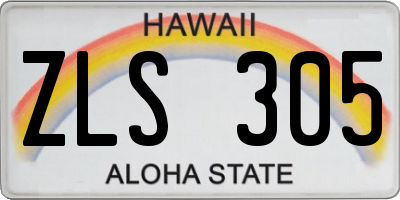 HI license plate ZLS305