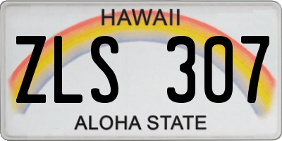 HI license plate ZLS307