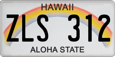 HI license plate ZLS312