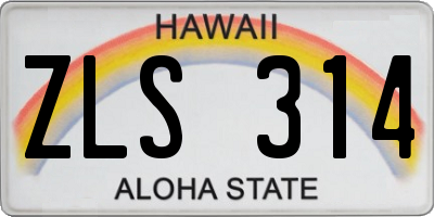 HI license plate ZLS314