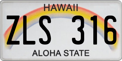 HI license plate ZLS316
