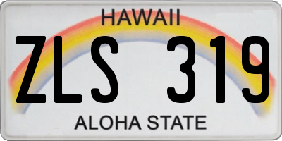 HI license plate ZLS319