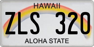 HI license plate ZLS320