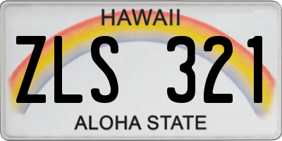 HI license plate ZLS321