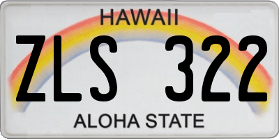 HI license plate ZLS322