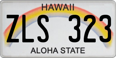 HI license plate ZLS323