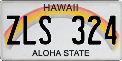 HI license plate ZLS324