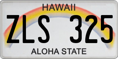 HI license plate ZLS325