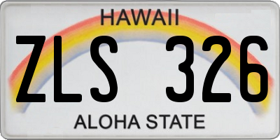 HI license plate ZLS326