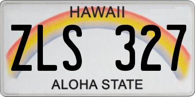 HI license plate ZLS327