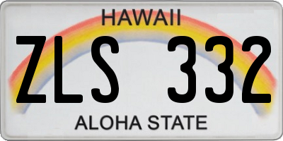 HI license plate ZLS332