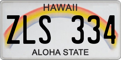 HI license plate ZLS334