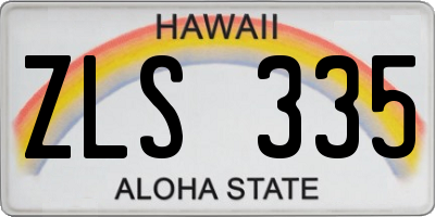 HI license plate ZLS335
