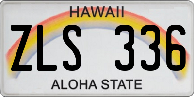 HI license plate ZLS336