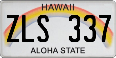 HI license plate ZLS337