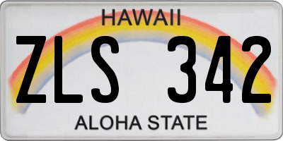 HI license plate ZLS342