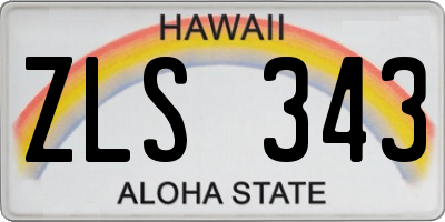 HI license plate ZLS343