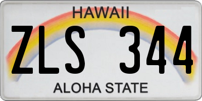 HI license plate ZLS344