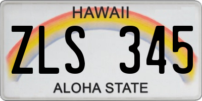 HI license plate ZLS345