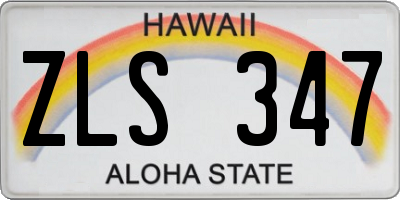 HI license plate ZLS347