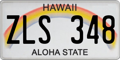 HI license plate ZLS348