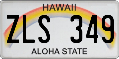 HI license plate ZLS349