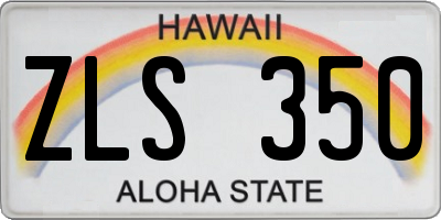 HI license plate ZLS350