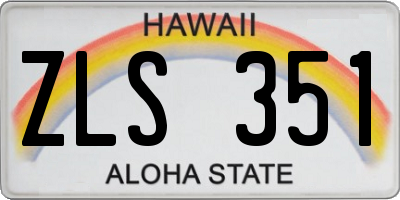 HI license plate ZLS351