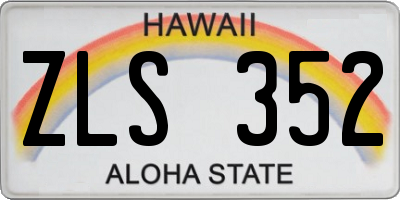 HI license plate ZLS352
