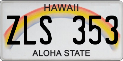 HI license plate ZLS353