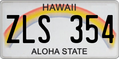 HI license plate ZLS354