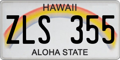 HI license plate ZLS355