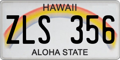 HI license plate ZLS356