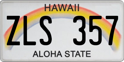 HI license plate ZLS357