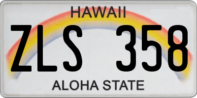 HI license plate ZLS358