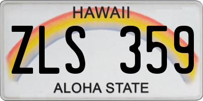 HI license plate ZLS359