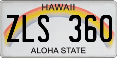 HI license plate ZLS360