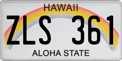 HI license plate ZLS361