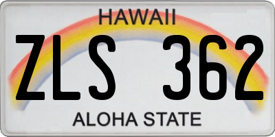 HI license plate ZLS362