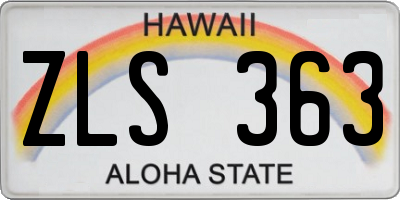 HI license plate ZLS363