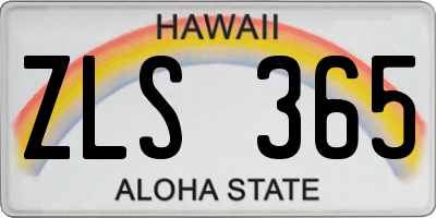HI license plate ZLS365