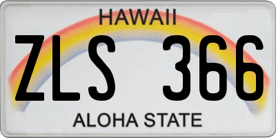 HI license plate ZLS366
