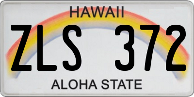 HI license plate ZLS372