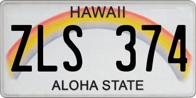 HI license plate ZLS374