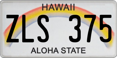 HI license plate ZLS375