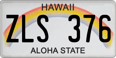 HI license plate ZLS376