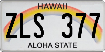 HI license plate ZLS377