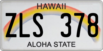 HI license plate ZLS378