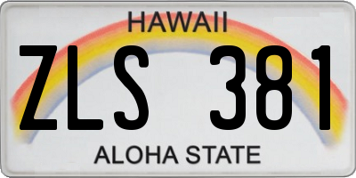 HI license plate ZLS381