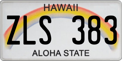 HI license plate ZLS383